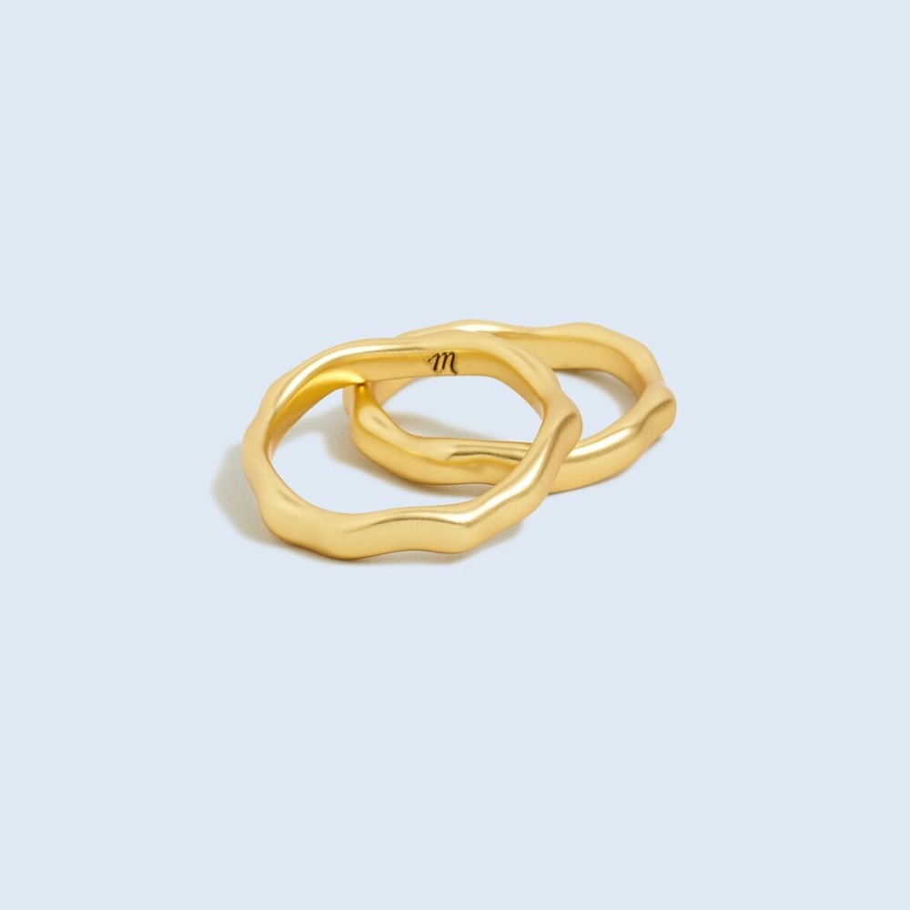 NWT Madewell Molten Stacking Rings Set Sz 6